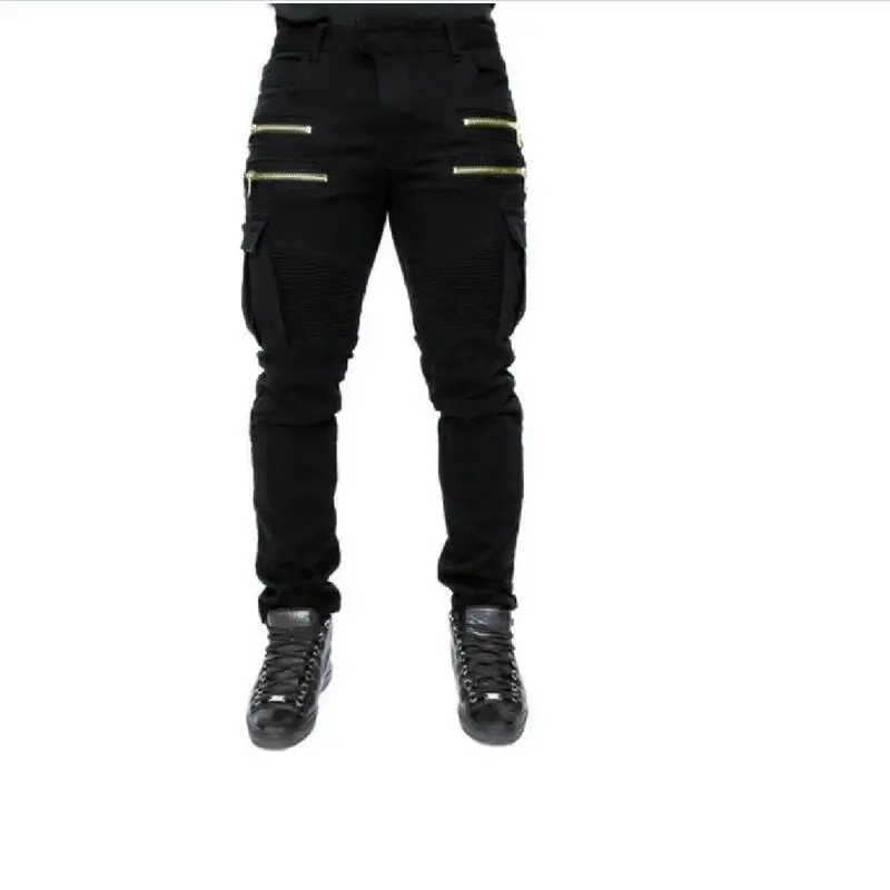 Men 100 Cotton Slim Stretch Jeans Male Full Length Zipper Elasticity Cowboy Jeans Fashion Army