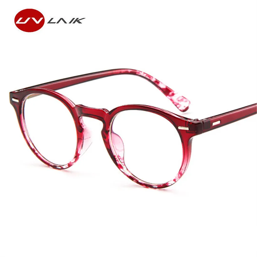 

UVLAIK Small Round Glasses With Clear Glass Men Women Optical Glasses Frame Clear Points Transparent Glasses