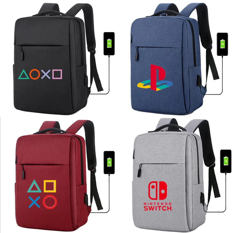 PS4 Playstation холщовый рюкзак зарядка через usb школьные сумки Сумка для ноутбука