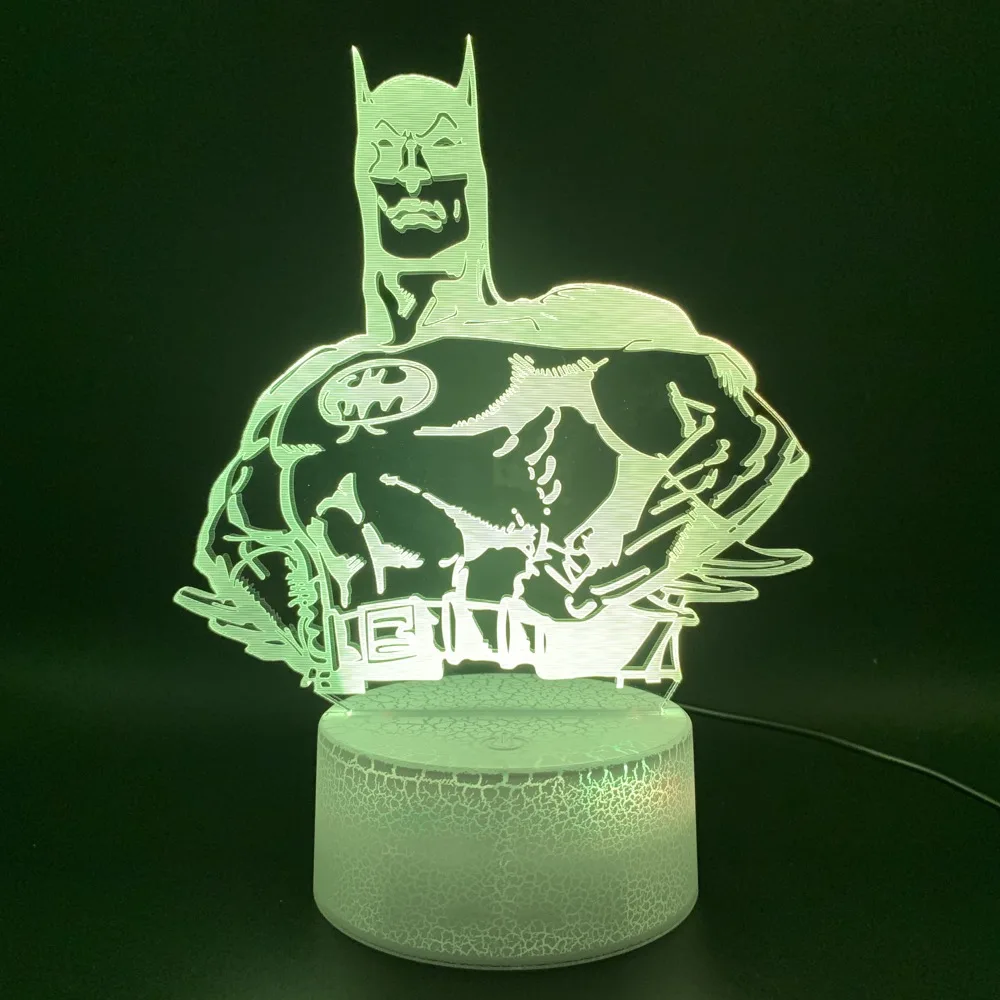 

Novelty Lights Marvel Comics Superhero Batman Hologram Office Home Decor Light Kids Child Gift 3D Illusion Led Night Light Lamp