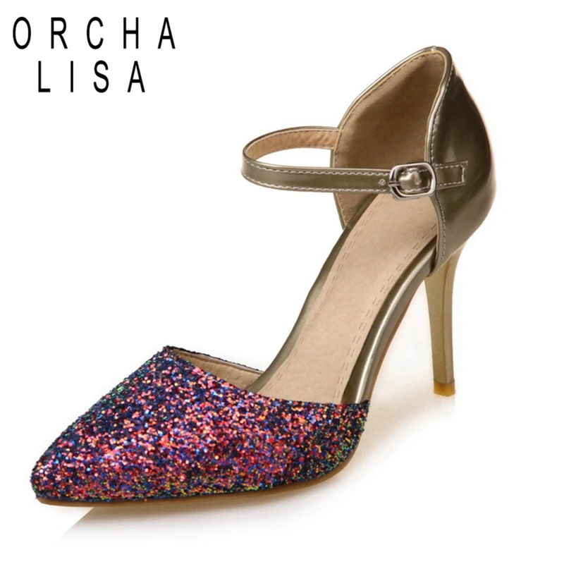 sequin heeled sandals