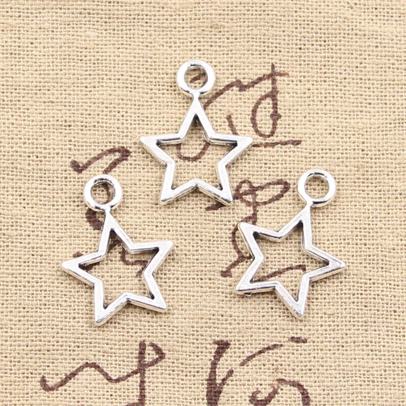 

30pcs Charms star pentagram 22x16mm Antique Silver Bronze Plated Pendants Making DIY Handmade Tibetan Silver Bronze Jewelry