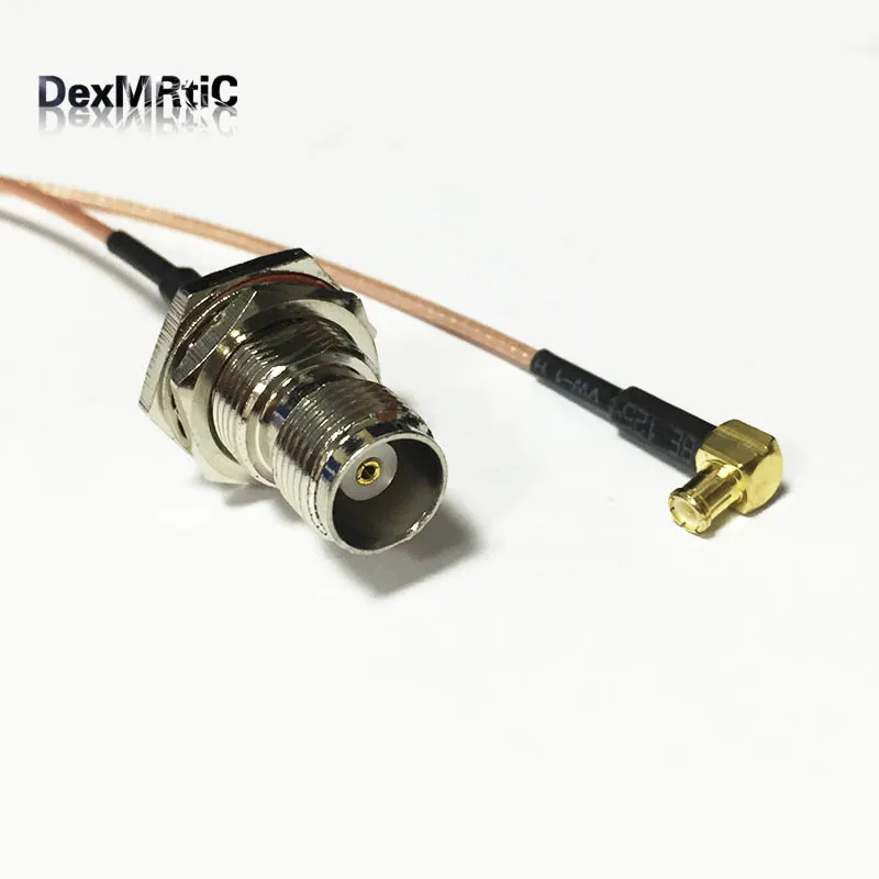 N female bulkhead to MMCX male Right Angle pigtail cable RG178 15cm for wireless