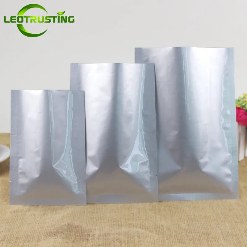 

300pcs Small Open Top Aluminum Foil Bag Powder Tea Medicine Battery Vacuum Packaging Bag Silver Foil Vacuumed Storage Bags