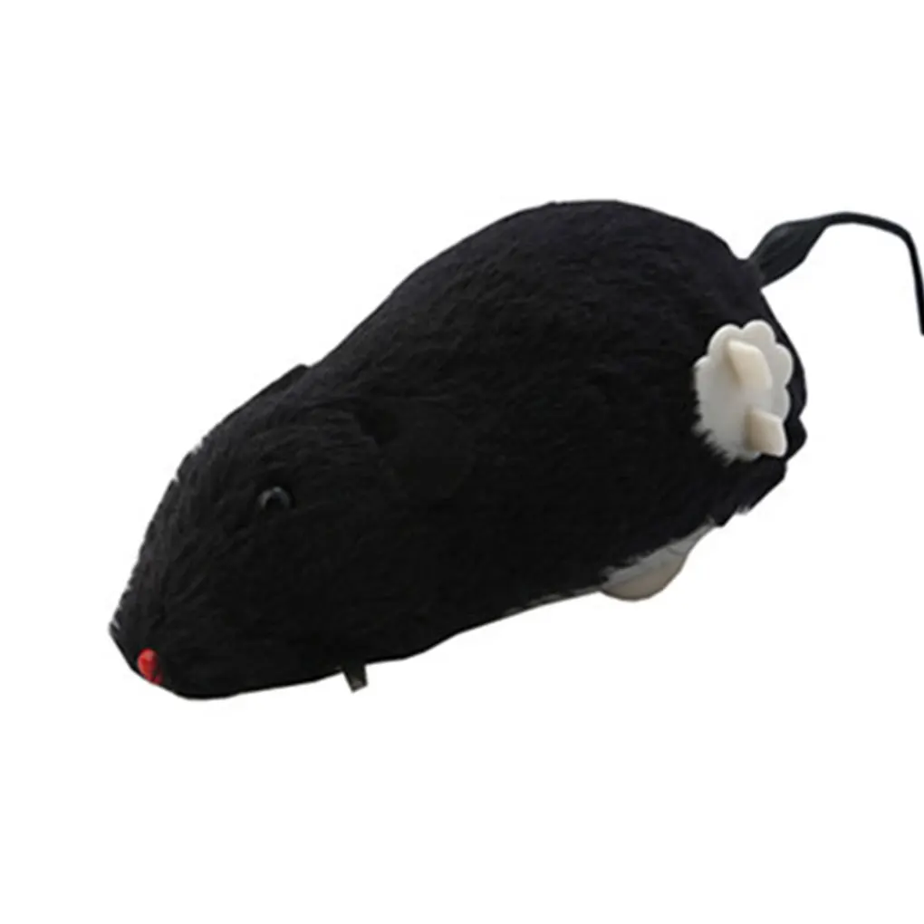 Wind-up Racing Mouse Plush Pet Mouse Teaser Toy Realistic Looking Running Mice Toy Random Color