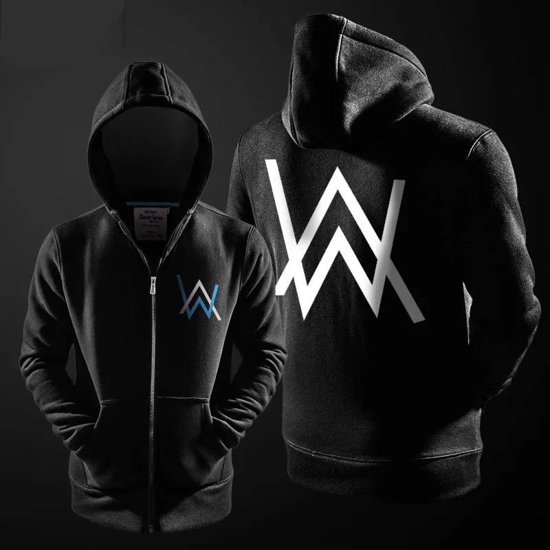 Alan Olav Walker DJ Sweatshirts Faded Hoodies Top Sweater Zipper Coat S-XXXL