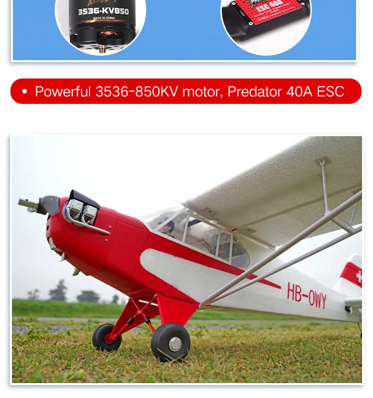 FMS 1400 мм 1,4 м J3 Cub Piper V3 красный тренажер для начинающих 3S(поплавки опционально) PNP RC самолет масштабная модель самолета авион J-3