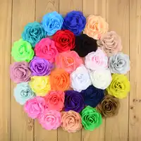 100 ピース/ロット 29 色の U ピック大 3 "絹のようなシフォン生地花 Diy 女の子靴衣服ブティック髪アクセサリー FH28