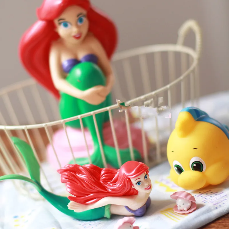 

Cute Collection The Little Mermaid Ariel Princess Flounder Fish Figure Toy Model Furnishing Articles Birthday Gift