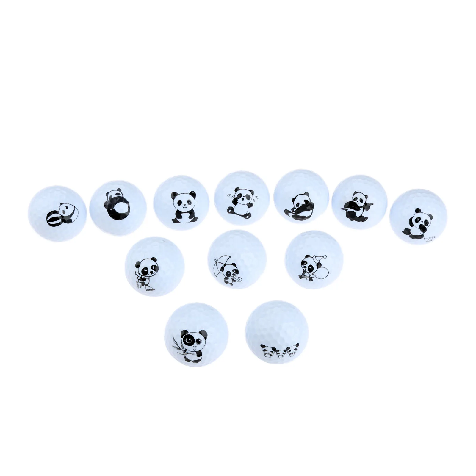 Мультфильм панда мяч для гольфа профессиональные двухслойные тренировочные мячи сувенир подарок синтетический каучук мячи для гольфа 12 моделей