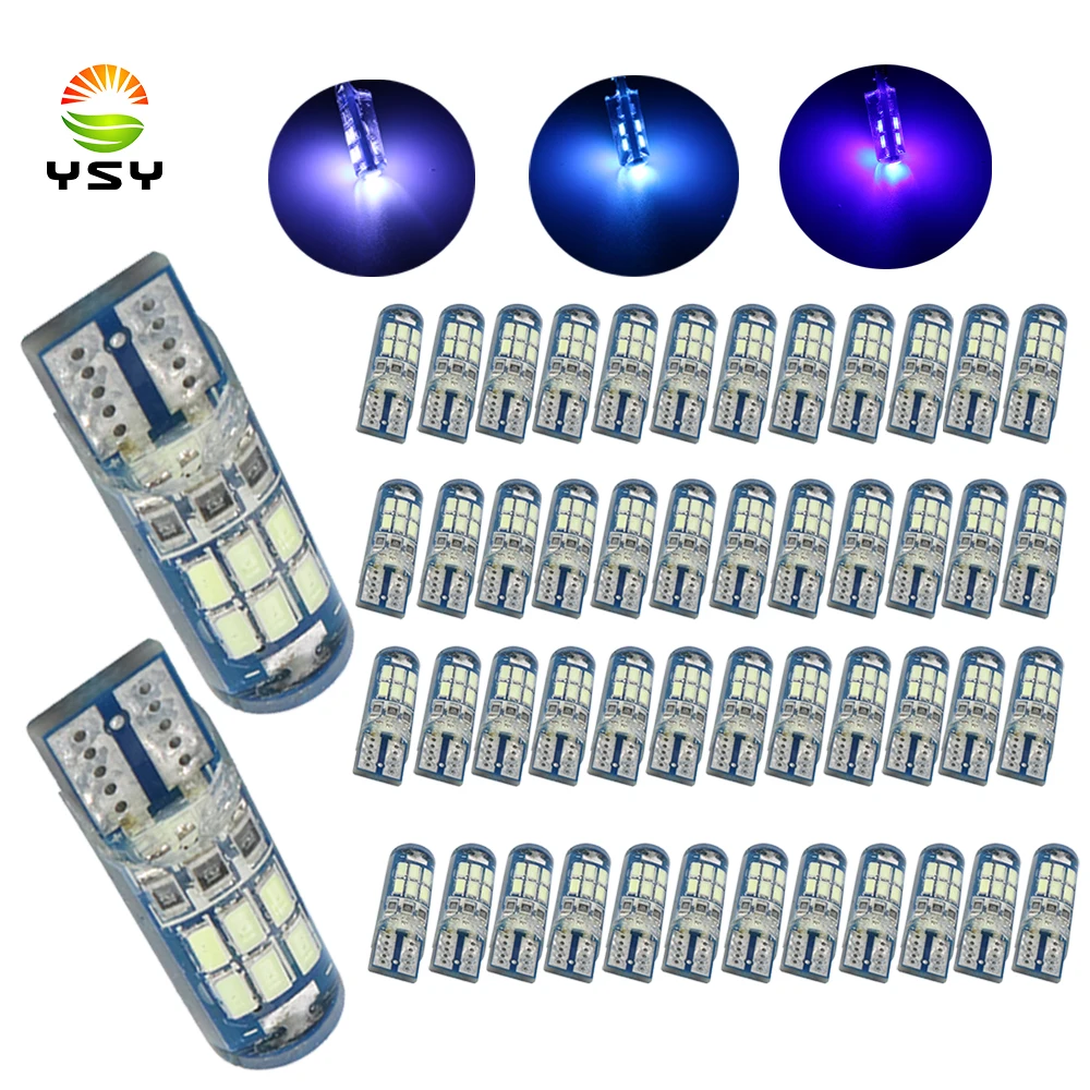 YSY 50 шт. w5w светодиодный автомобильный светильник T10 194 t10 led 4014 15smd Silica 168 номерных