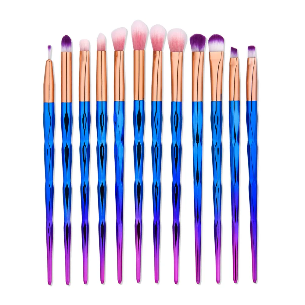 

GUJHUI 12Pcs Make up Brushes Blending Pencil Foundation Eye shadow Makeup Brushes sets Eyeliner Brush