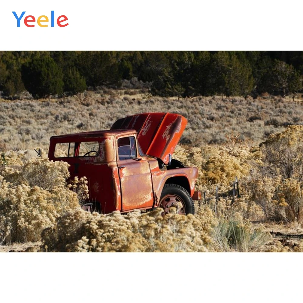 

Yeele Old Car Hay Backdrops Nature Scenic Photocall Photography Background Customized Photographic Backdrop For Photo Studio
