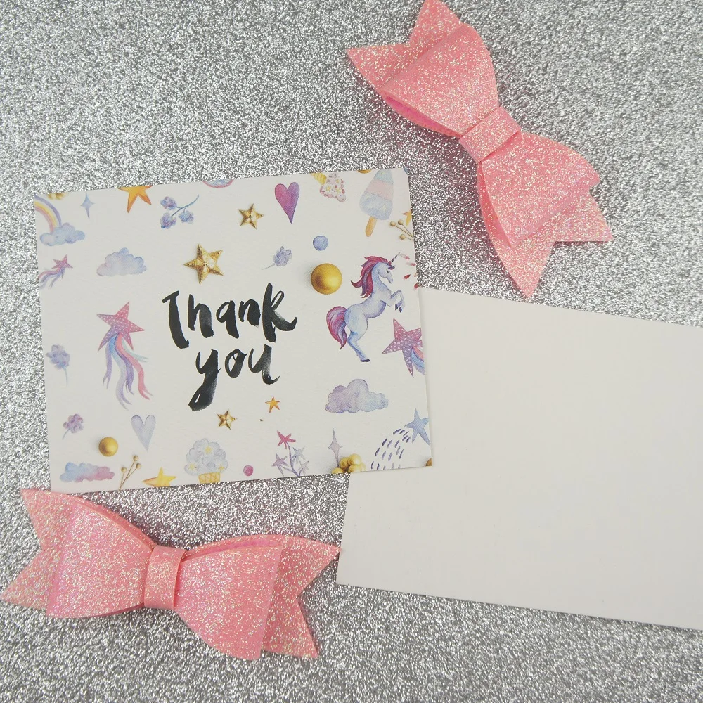 

50pcs Mini Card Unicorn rainbow thank you message cards multi-use Scrapbooking invitation DIY Decoration party gift card