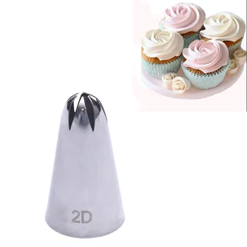 

2D Large Size Rose Flower Cake Decorating Icing Tip Cupcake Nozzles Decoration