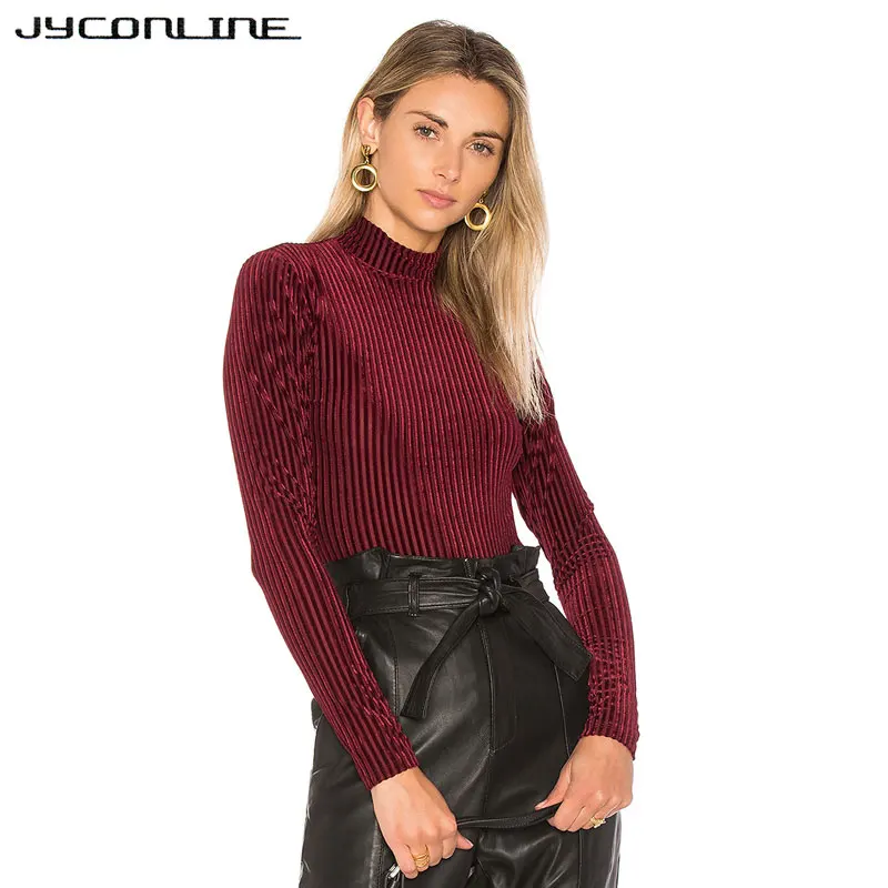 JYConline High Street Боди женские топы со стоячим воротником сексуальные Полосатые