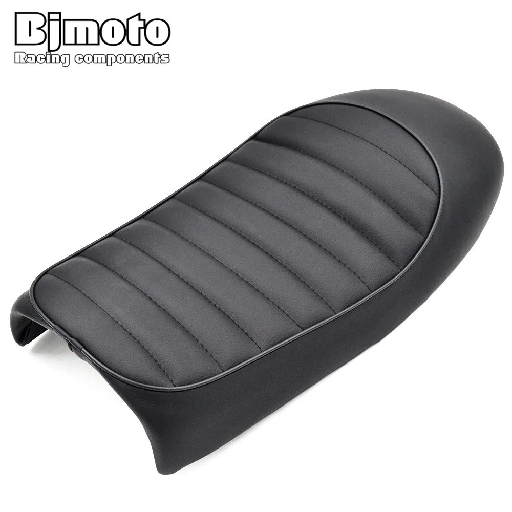 

BJMOTO Black Retro Motorcycle Seat Hump Seat Cafe Racer Saddle Scramble Flat pan For Honda CB350 CB400 CB500 CB750 SR400 XJ XS