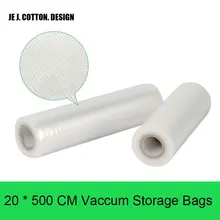 2 Roll 20*500 CM Vacuum Bags for Food Storage Plastic Wrapper Vacuum Packer Food Bag high thickness 20*500cm for Packing Machine