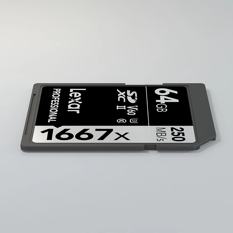 Оригинальная карта памяти Lexar 1667x128 ГБ 64 V60 250 стандартных sd карт 256 SDXC МБ/с. U3