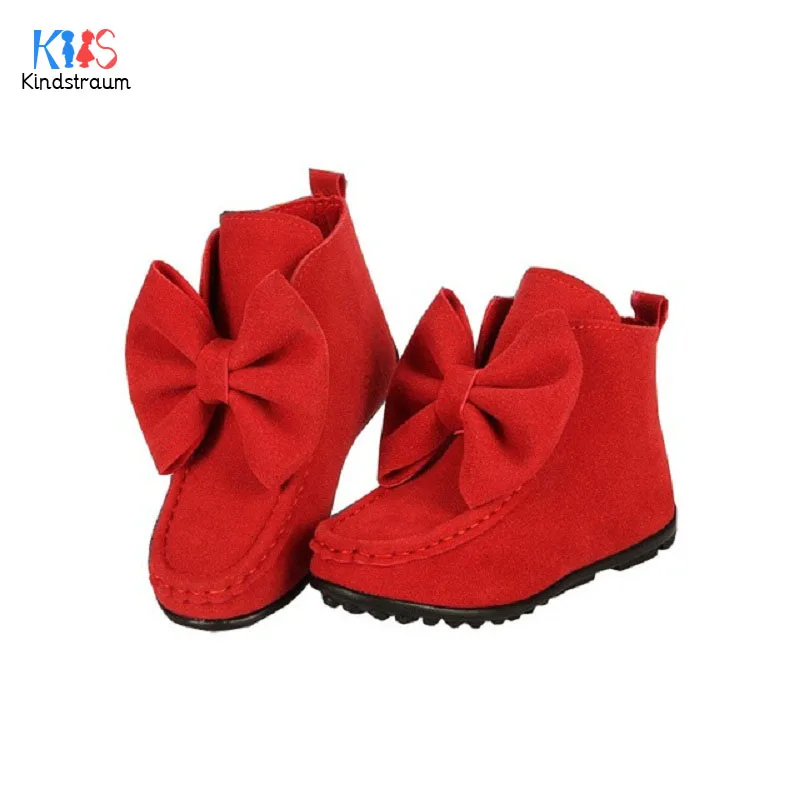 2017 Girl s Bowknot font b Boots b font Flat Autumn Spring Winter font b Children