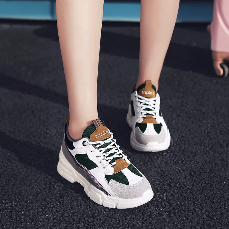 automne Épais 2018 Chaussures Orthographe Black Joker Coréenne Papa Femelle Célébrité Printemps Web Baskets green Fond Casual red Version 5 Nouveau Couleur Style Aw4g5qw