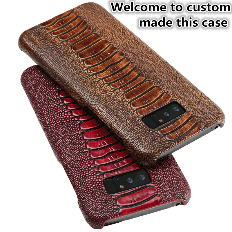 

JC12 Ostrich Foot Pattern Genuine Leather Back Case For Blackberry Key2 Phone Case For Blackberry Key 2 Leather Cover Case