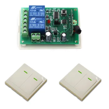 

2CH10A Radio Controller Motor Positive &Negative RF Wireless Remote Control Switch Receiver + 2*Wall Panel Sticky Remote 315/433