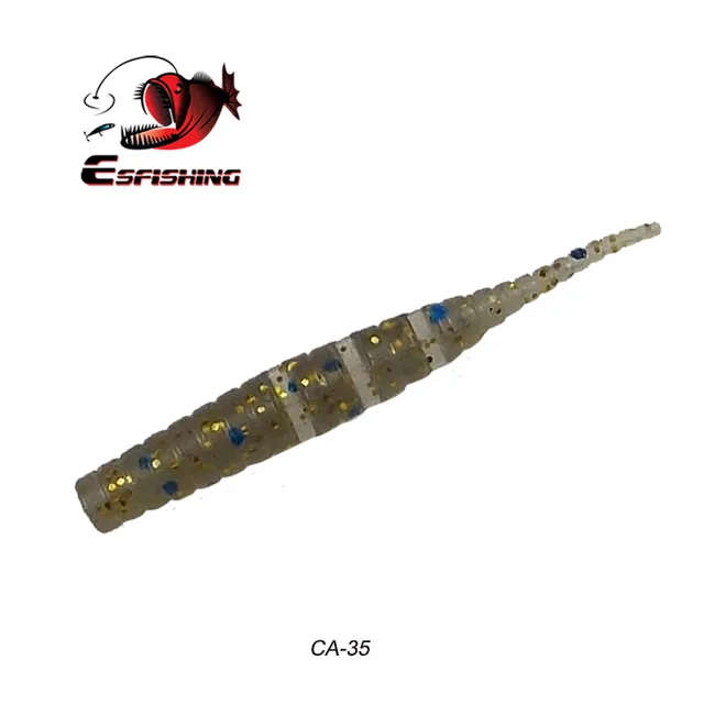 ESFISHING Polaris 42mm Sinking Artificial Silicone Soft Worm Baits Softness Pesca Tackle Winter Ice Fishing Lures Free shipping CA35