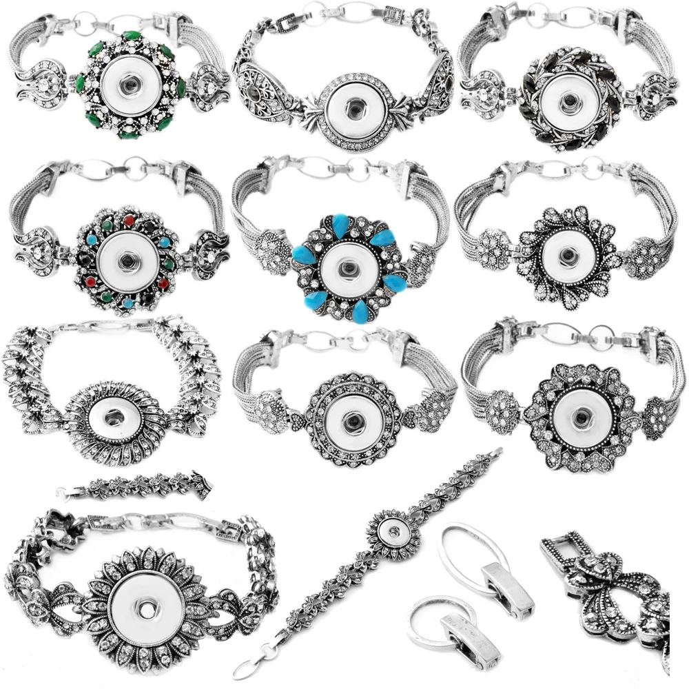 

P00640 newest Design fit 18mm button chain metal snap button charm Bracelet
