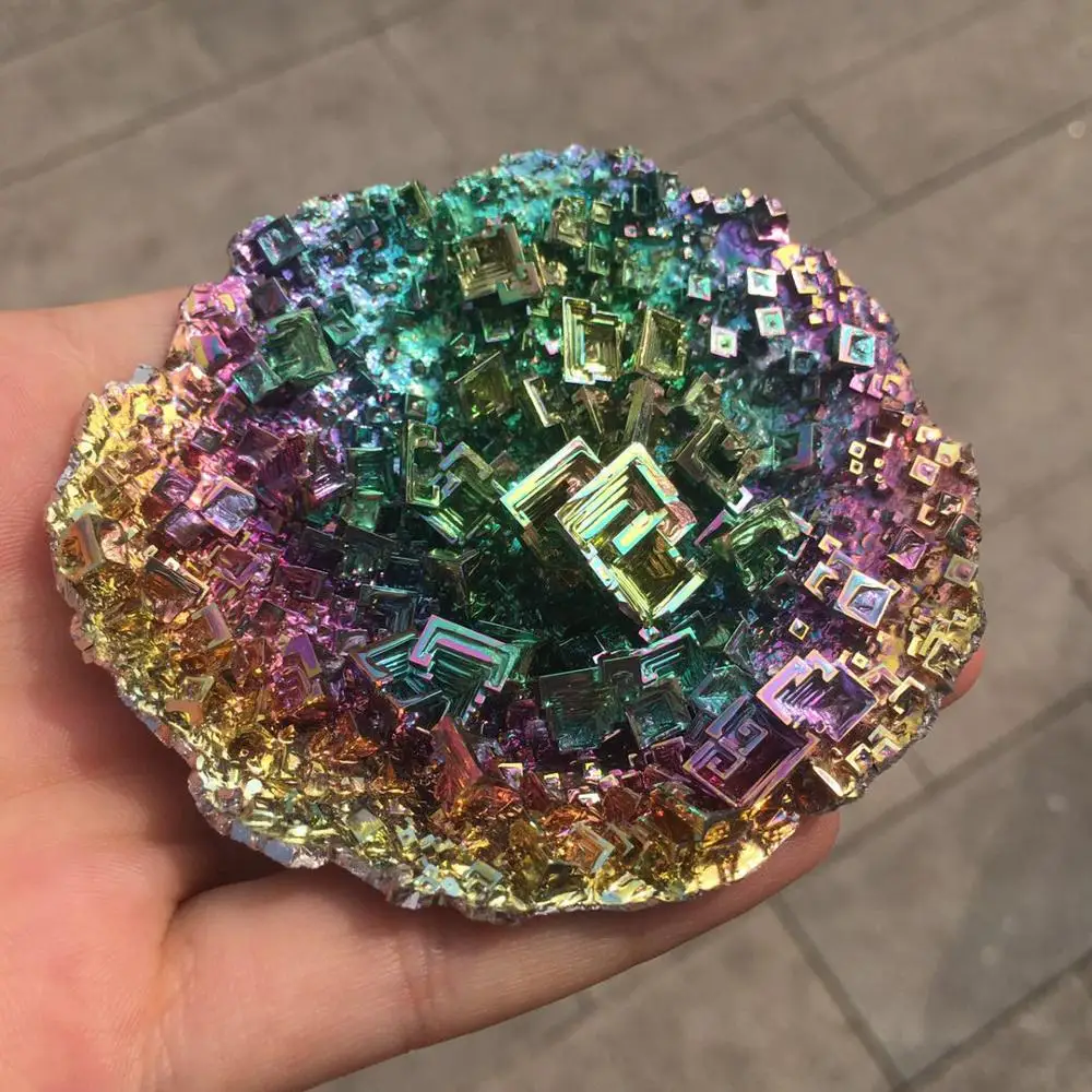 Beautiful Natural Bismuth Ore Gemstone Mineral Specimen Rainbow Colorful Decoration