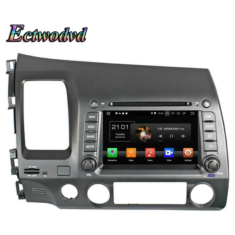 Perfect Ectwodvd Octa Core 4G RAM 64G ROM Android 9.0 Car Multimedia DVD Player GPS HeadUnit for Honda CIVIC 2006 2007 2008-2011 5