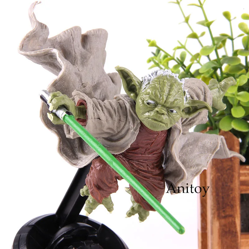 Star Wars Action Figure Yoda Master Figure Fighting Version PVC Master Star Wars Yoda Figure Collectible Model Toy