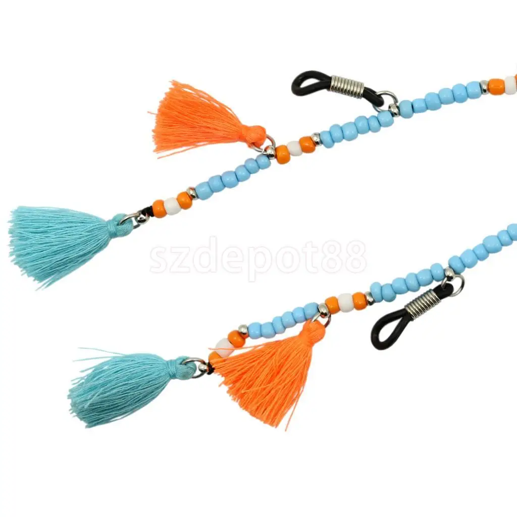 Sunglasses Neck Cord Strap Eyeglass Glasses Bead String Lanyard Holder Chain Bohemian Tassel Necklace