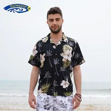 Летние, для путешествий, для отпуска, мужская, с коротким рукавом шорты с цветочным принтом хлопок плюс Размеры свободные Повседневное рубашки гавайская рубашка Топы D087