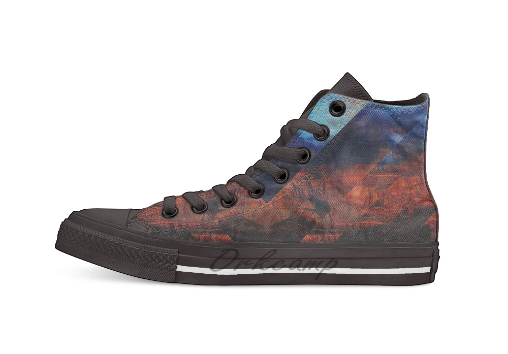 

Deconstructing Time Altered Landscapes Grand Canyon Unisex High Top Canvas flat Casual Custom shoes Drop Shipping