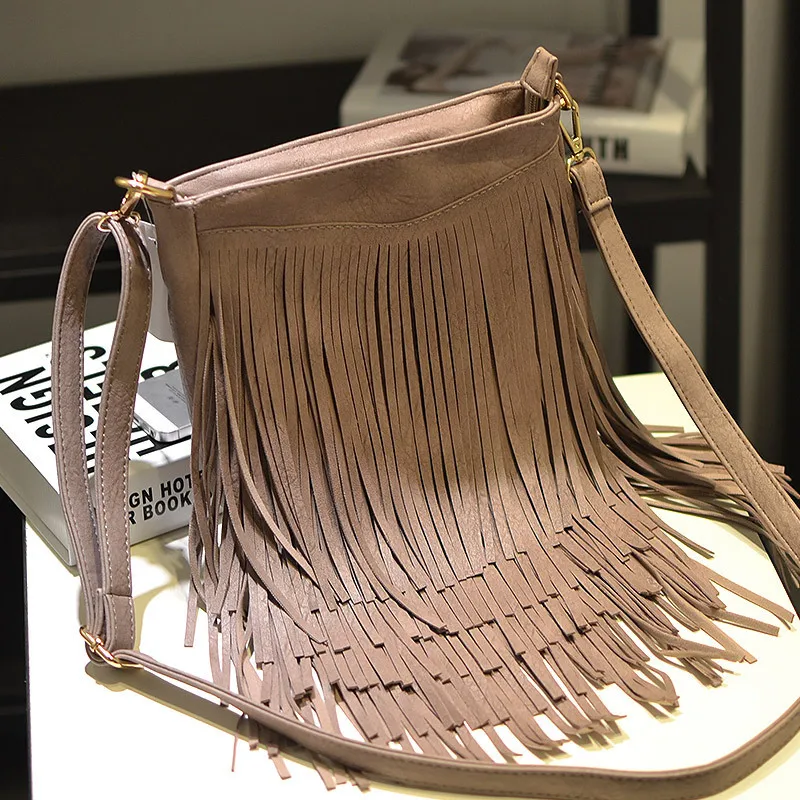 

hot Fringes Bag girl Shoulder girl Luxury Handbags s Designer Bolsos Mujer Bolsa Feminina Wicker Sac Tassel