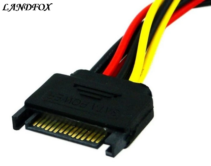 15Pin SATA Male Plug To 2 Female 15Pin Power HDD Splitter Connector Cable Power Cable Cord Adapter for bitcoin mining device