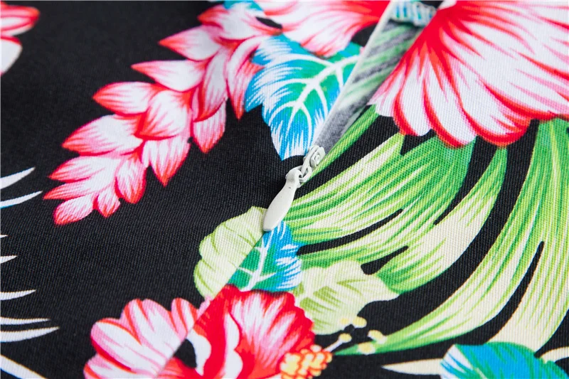 Kostlish 2017 New Summer Dress Women Floral Print Audrey Hepburn 50s 60s A-Line Vintage Dress Sleeveless Party Dresses Plus Size (64)