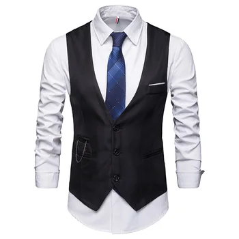 

business vest waistcoat men Asia size S - 5XL mens vests casual Slim design vest men