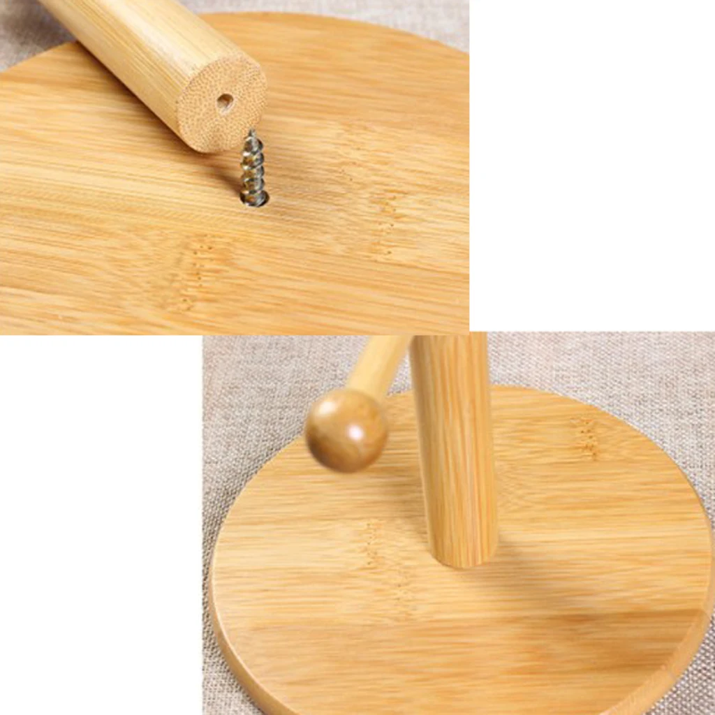 Bamboo Mug Rack Tree Removable Bamboo Mug Stand Storage Coffee Tea Cup Organizer Hanger Holder with 6 Hooks