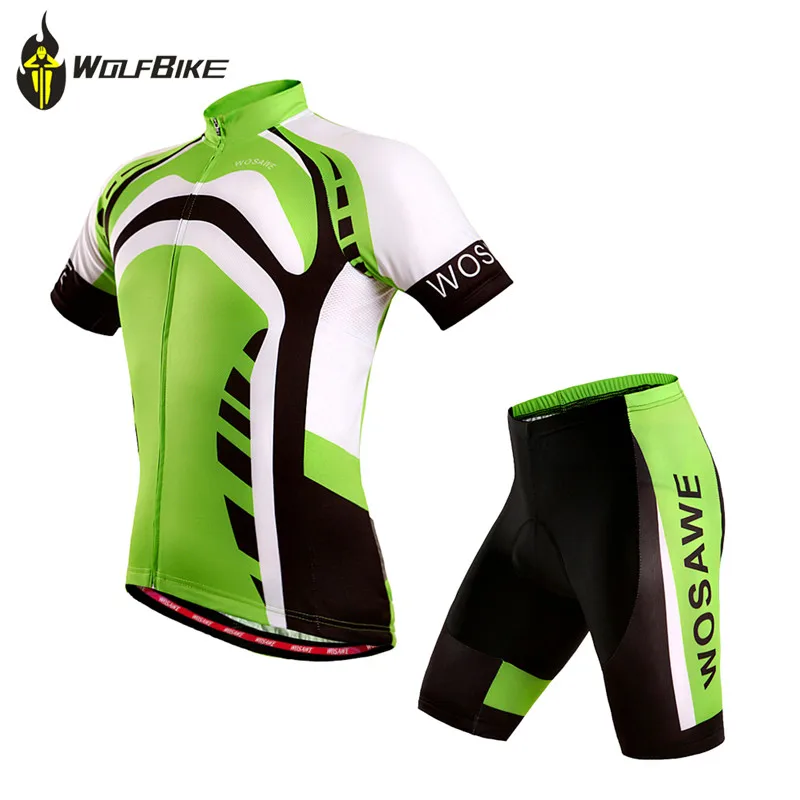 WOSAWE Short Sleeve Cycling Clothing Set MTB Bicycle Summer Mountain Bike Suits Pro Jersey Gel Pad Breathable Green Sports Suit WOSAWE Short Sleeve Cycling Clothing Set MTB Bicycle Summer Mountain Bike Suits Pro Jersey Gel Pad Breathable Green Sports Suit