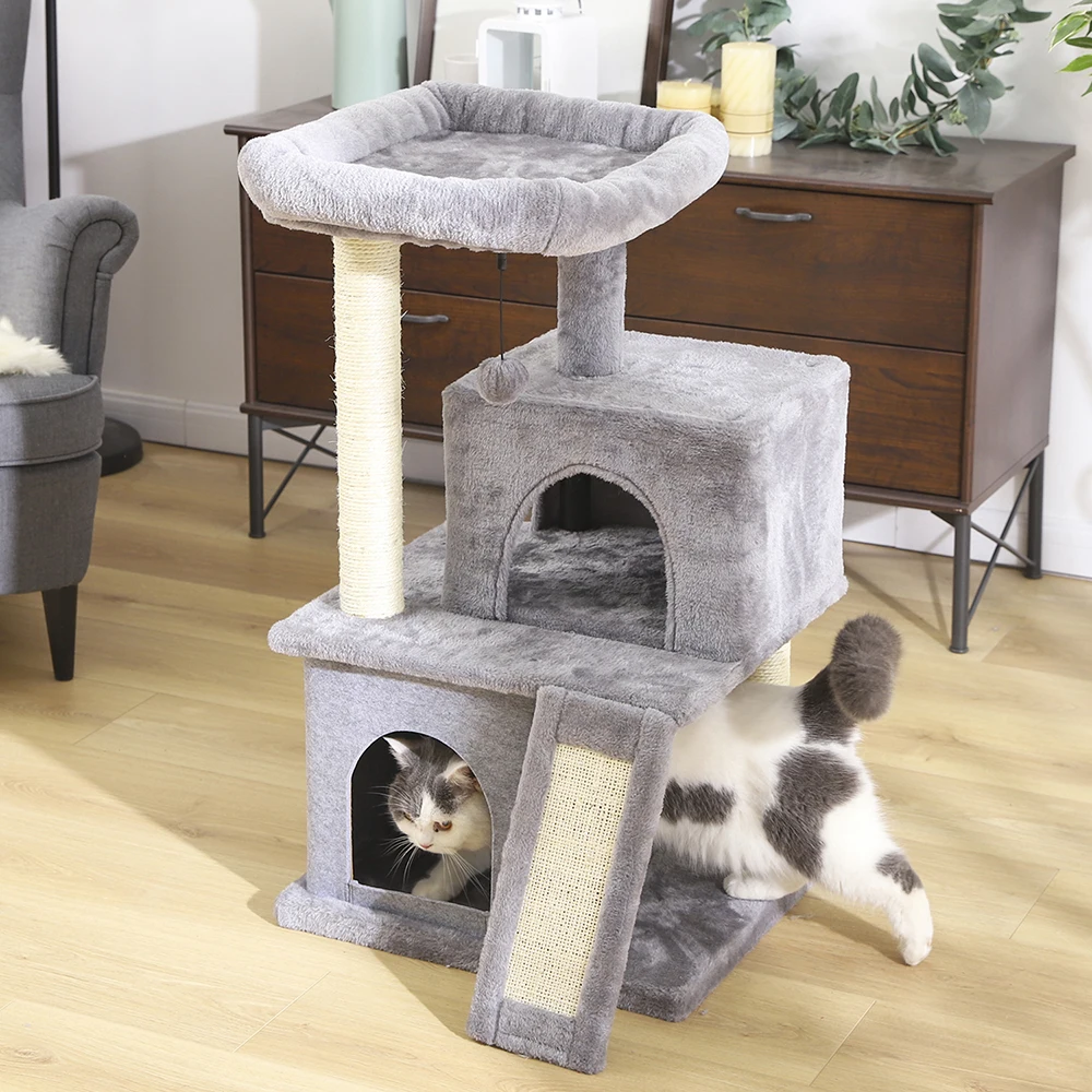 Fast Delivey Cat Tree Multilevel Cat Towers with Luxury Condos Cat Tree Tower Kitten когтеточка Condo Scratching Post