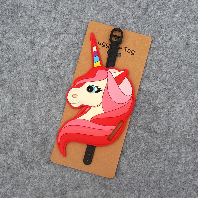 Cartoon Cute Travel Accessories Luggage Tags Suitcase Cartoon Style Cute Cat Pegasus Horse Fashion Silicon Portable Travel Label