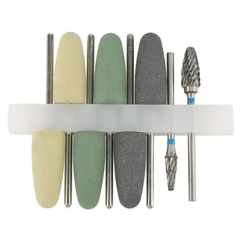 

8PCS Rotary Silicone Resin Base Acrylic Polishing Burs Kit With Tungsten Steel Grinding Head For Noble Metal Ceramics Processing