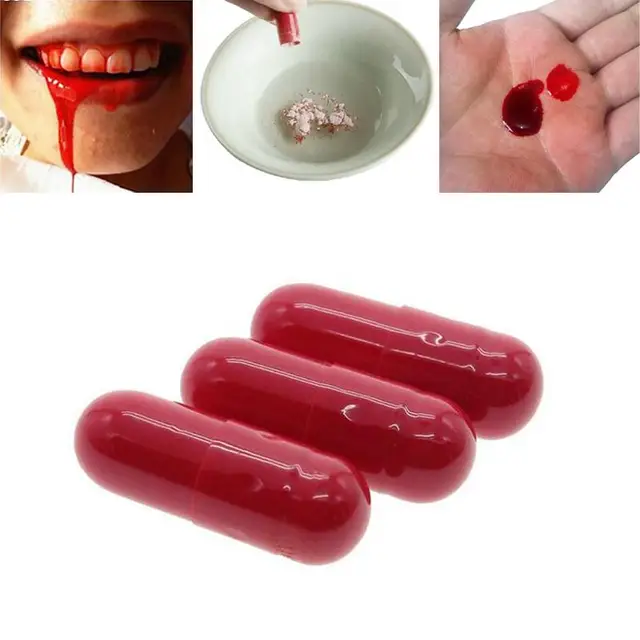 15 PCS Funny Horror Holloween Gadgets Look real Fake Blood Capsules