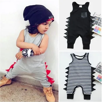 

Lovely Kids baby girl boy clothes Romper Infant bebe dinosaur stripe long pants Cotton cute Rompers Playsuit children Clothes