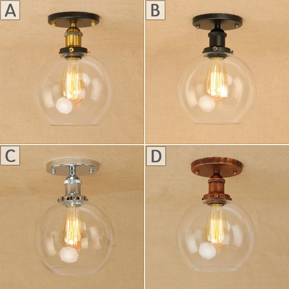 

Винтажный потолочный светильник в стиле лофт из железа, светодиодсветодиодный лампы E27, современные светильники для гостиной, ванной комнаты