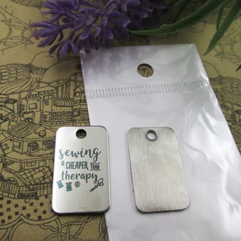 

20pcs--"sewing is cheaper than therapy"stainless steel charms 5 styles for choosing DIY Charms for necklace bracelets