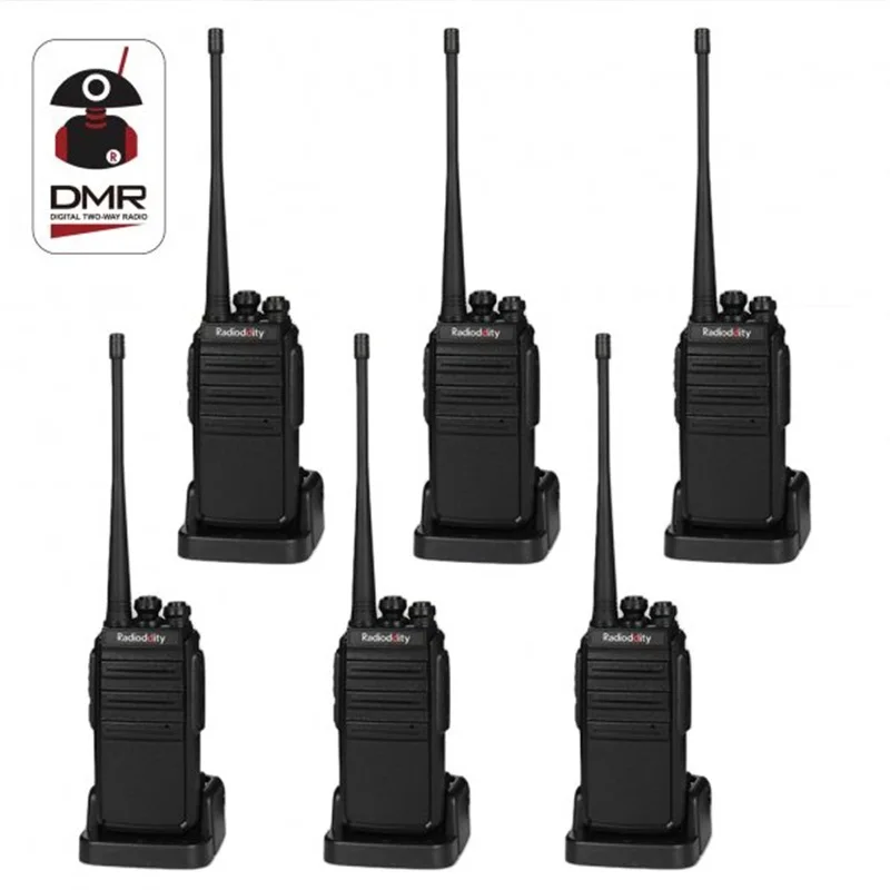 

6PCS Radioddity GA-2S Two Way Radio UHF 400-470MHz 16 CH Rechargeable VOX Walkie Talkies USB Charger+Earpiece+Programming Cable