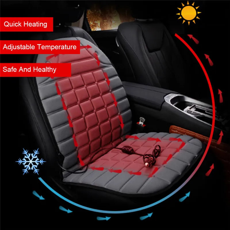 

12V Heated Car Seat Cushion Cover Seat Heater Warmer Cotton Cushions Winter Car Pad Universal Household Heated Seat Cushion